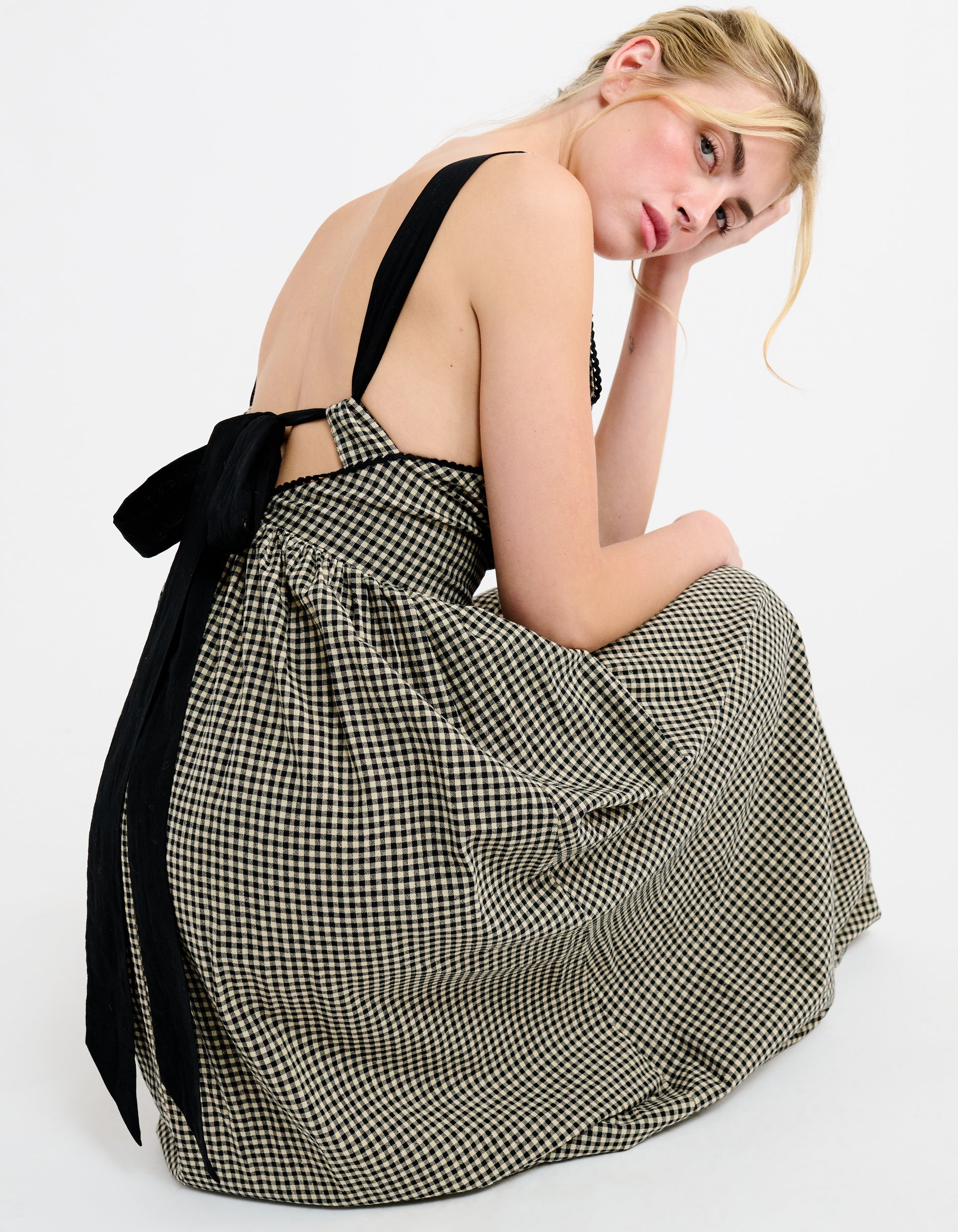Toulouse Midi Dress | Black Gingham - M Toulouse Midi Dress | Black Gingham - M