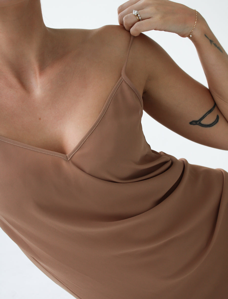 Under Slip Mini Dress | Tan