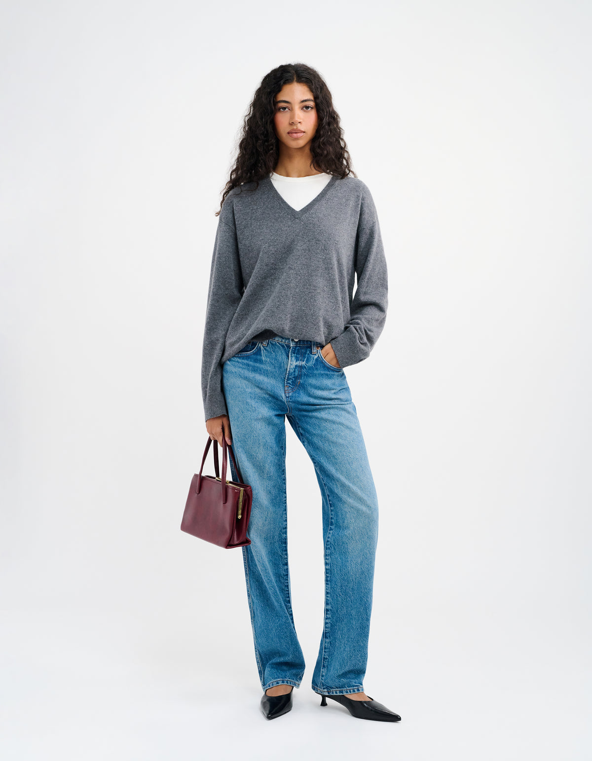 Vail V-Neck Sweater | Charcoal Heather