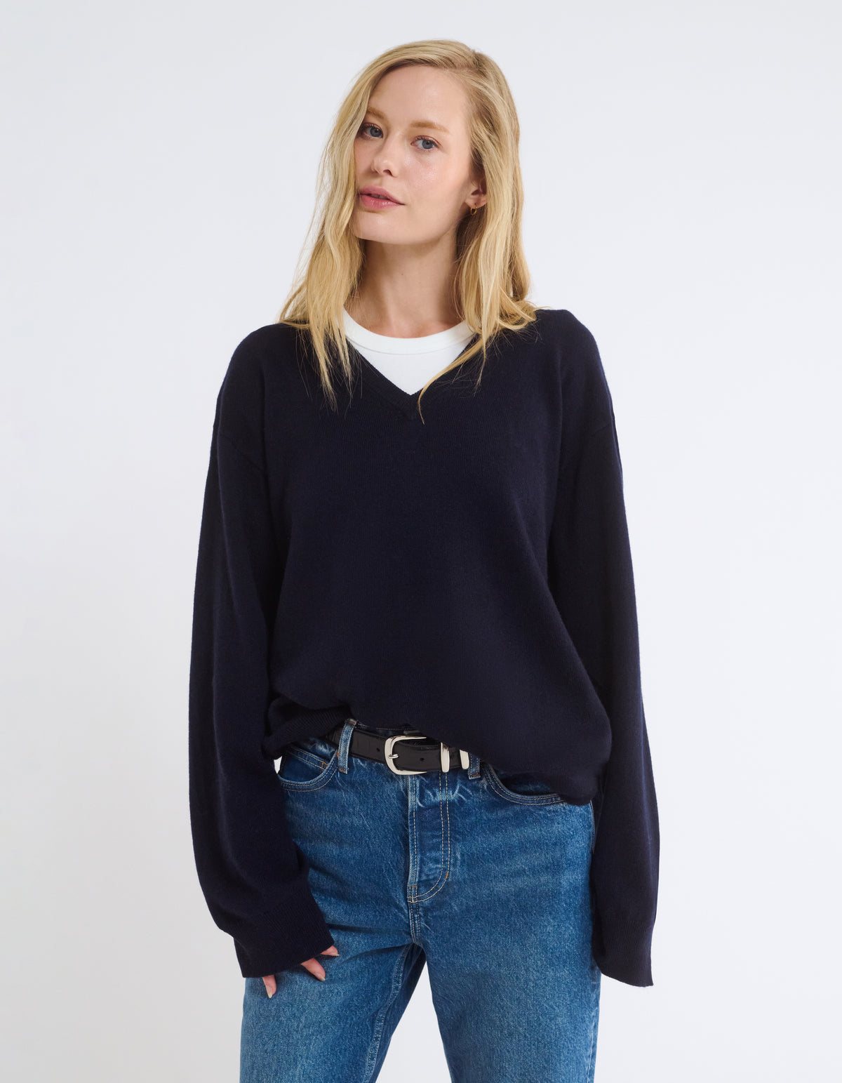 Vail V-Neck Sweater | Navy