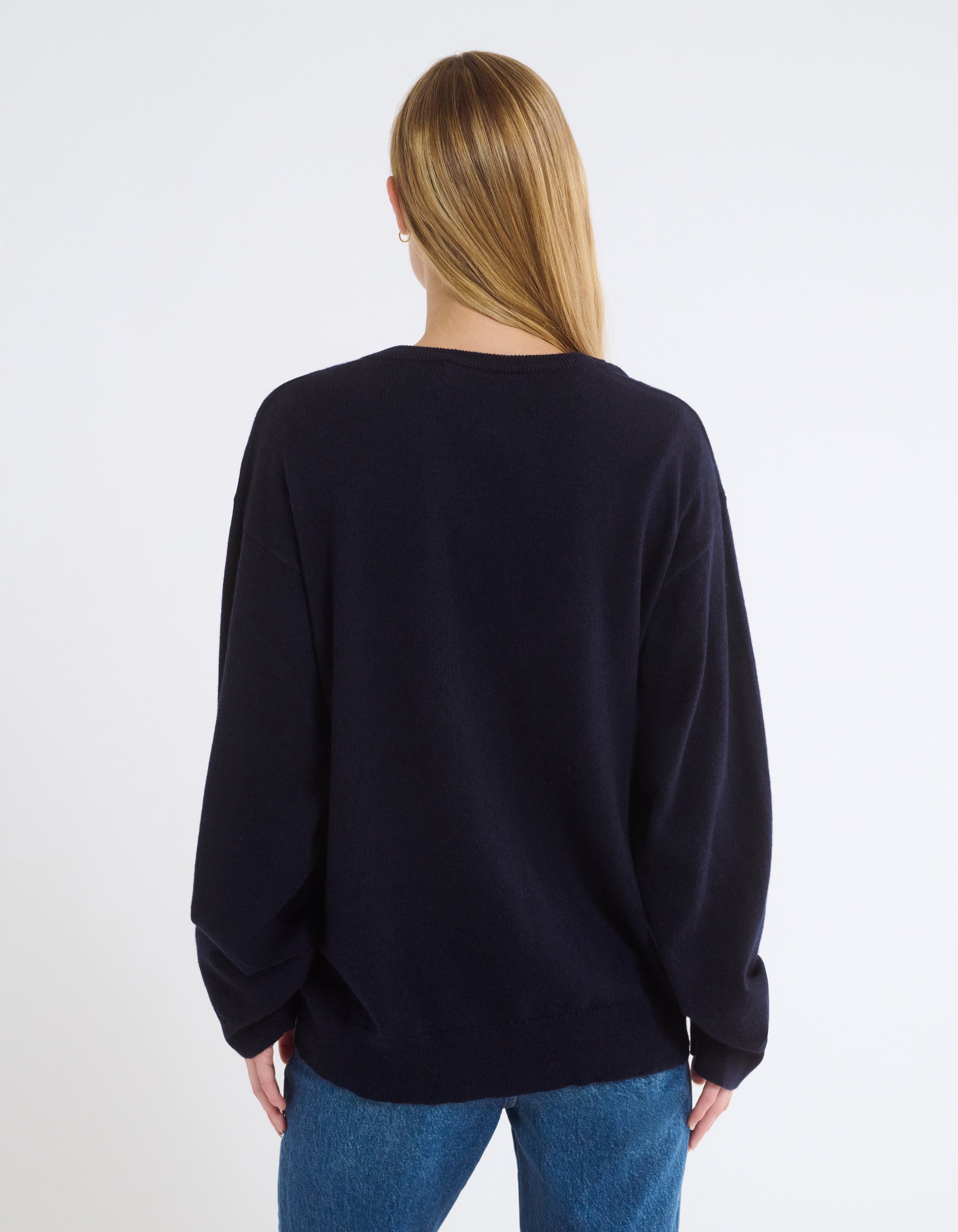 Vail V-Neck Sweater in Navy | Shop Women's Knitwear – Rumored