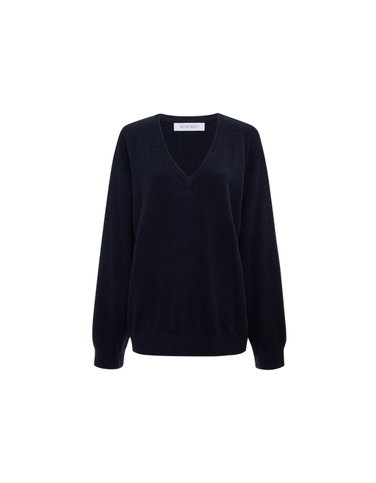 Vail V-Neck Sweater | Navy
