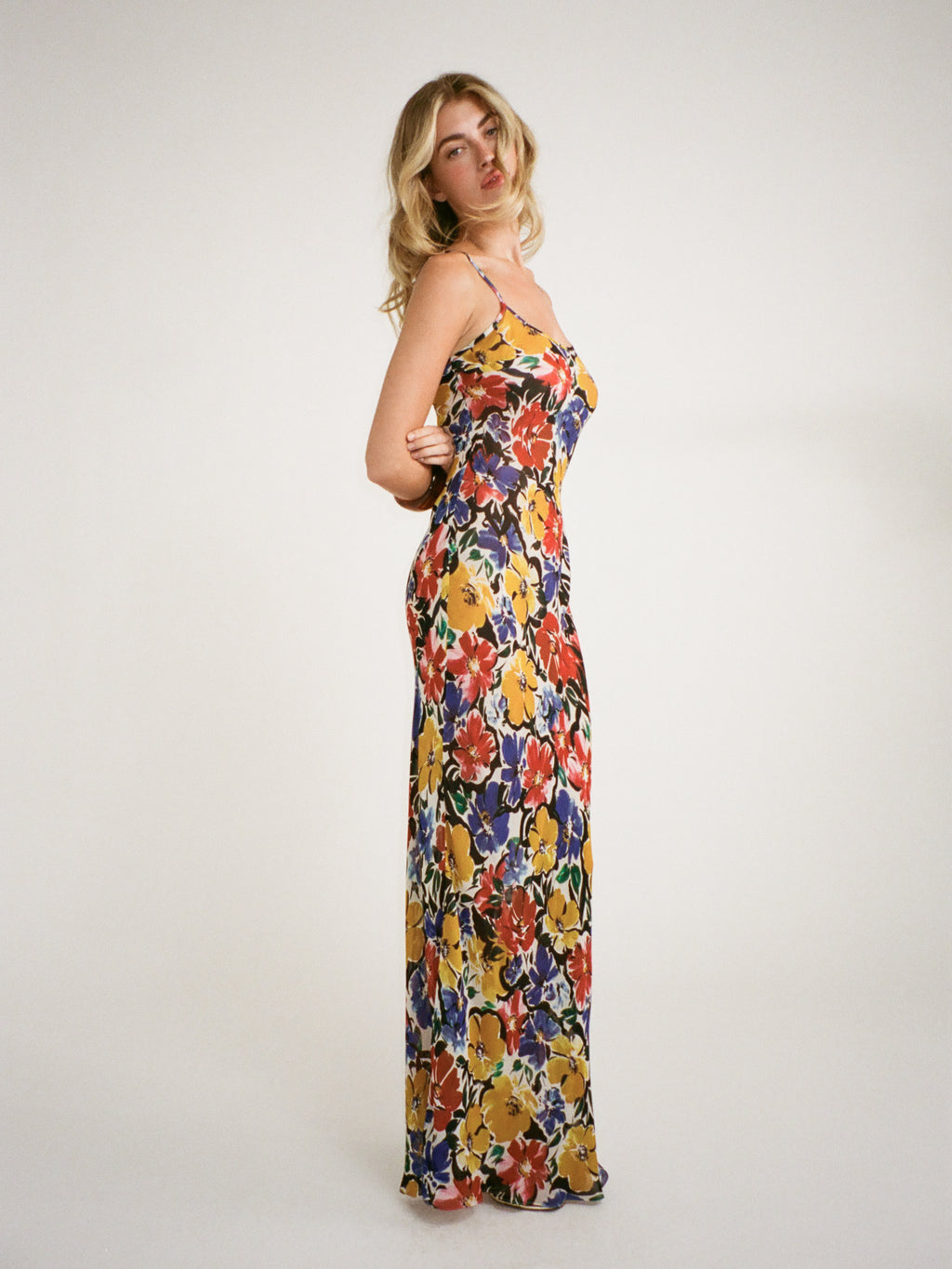 vintage style maxi dress Slip | Bradshaw | Size XS Sherri Hill 57167 - josie Tamanhos:XL Pink floral print Square