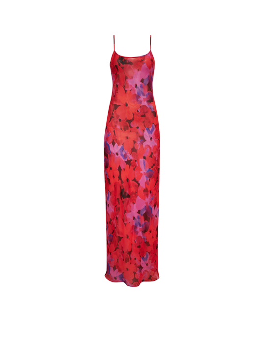 Vintage Slip Maxi Dress | Watercolor Pansy