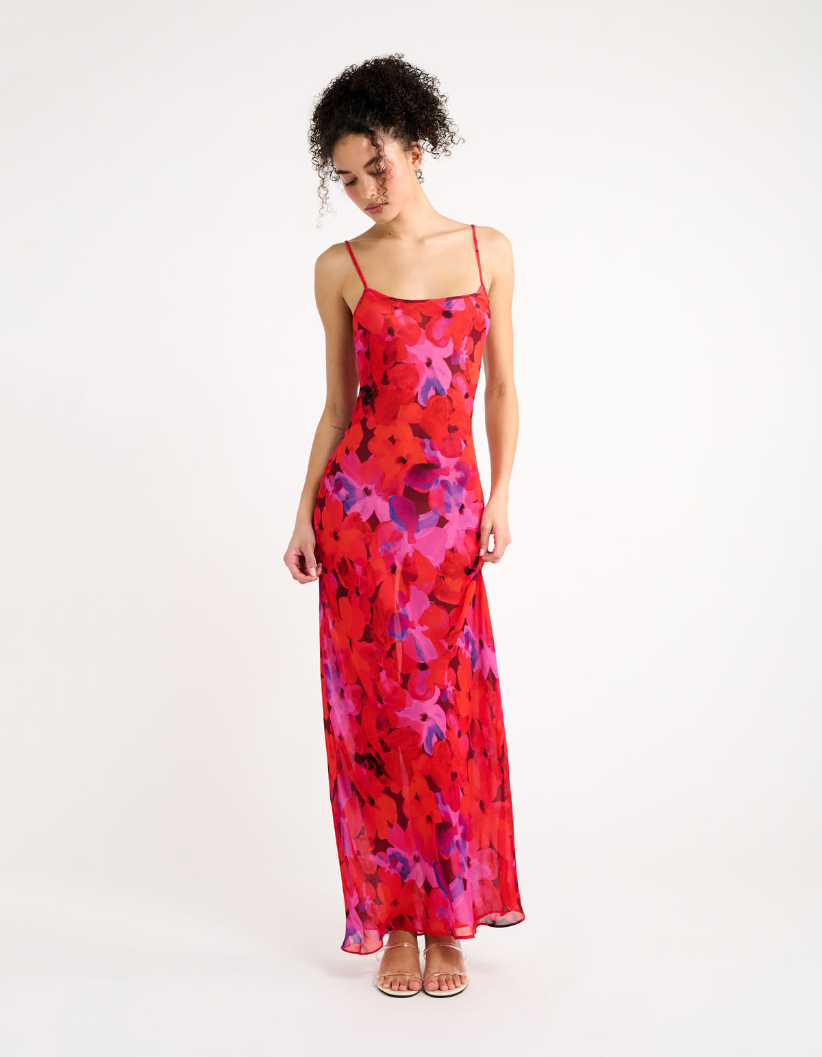 Vintage Slip Maxi Dress | Watercolor Pansy