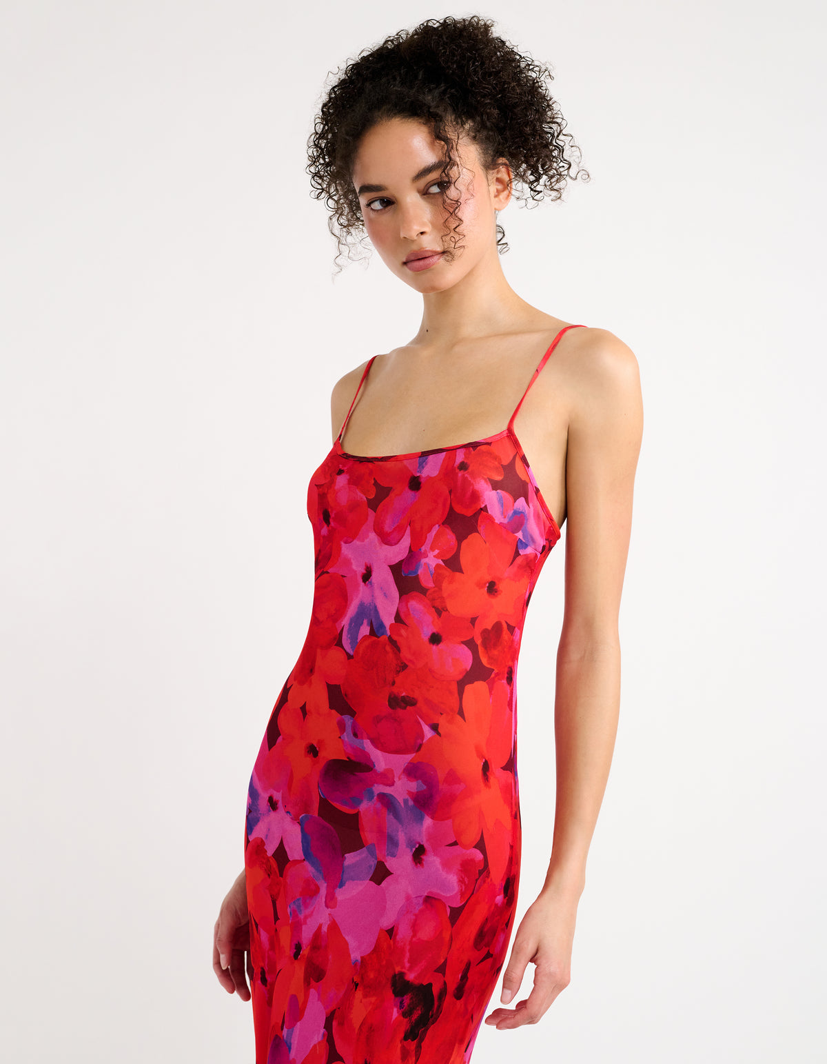 Vintage Slip Maxi Dress | Watercolor Pansy