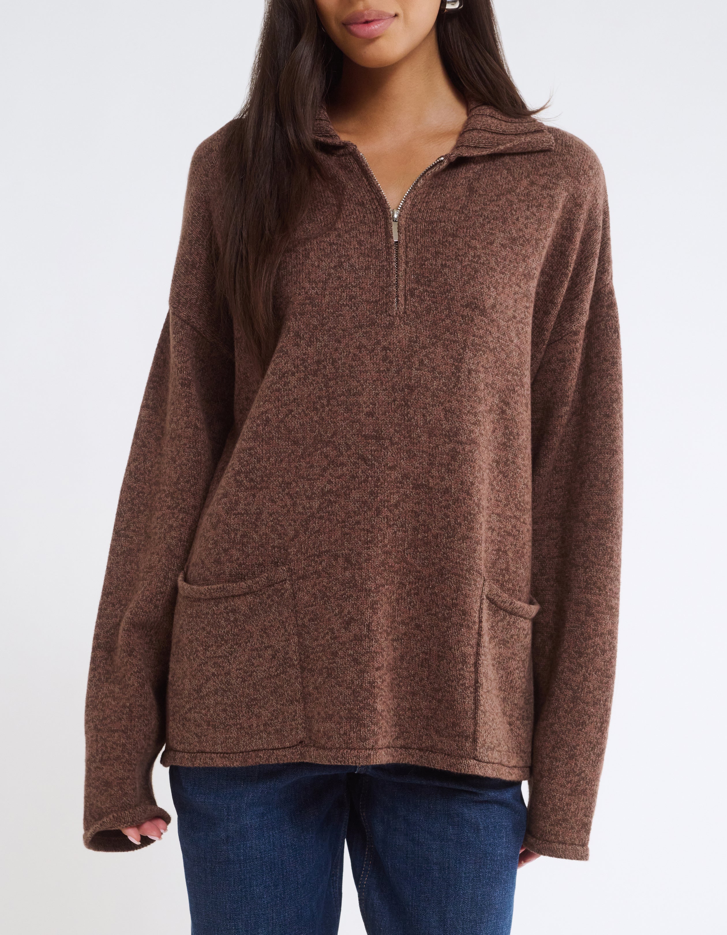 Weekender Quarter Zip | Latte Heather – Rumored