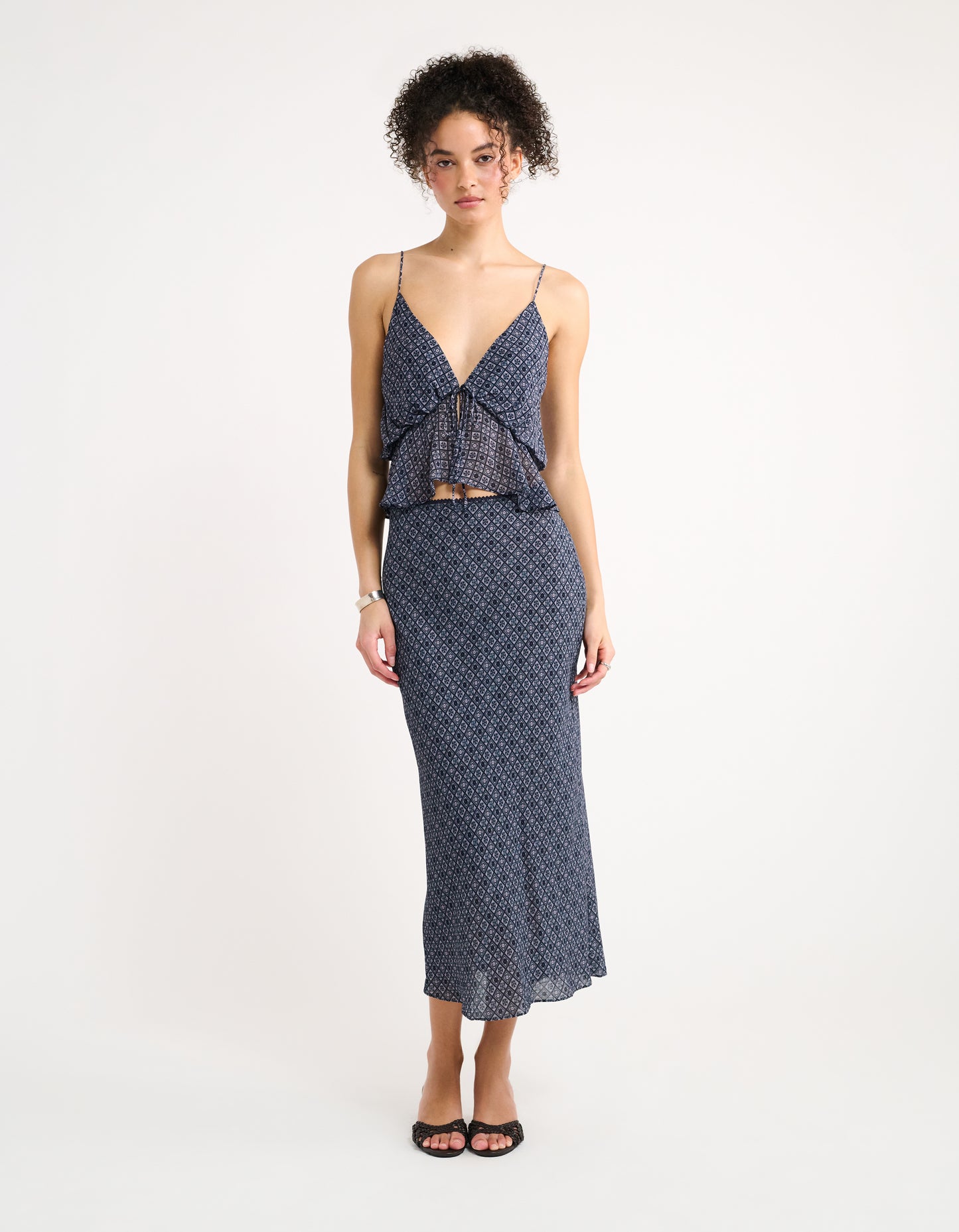 Stroll Midi Skirt | Mediterranean Tile