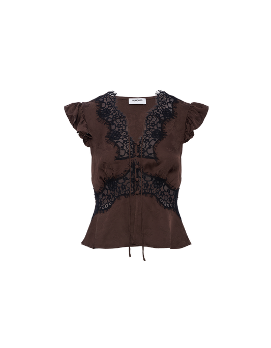 Wisteria Top | Espresso Jacquard