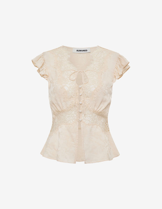 Wisteria Top | Ivory Jacquard