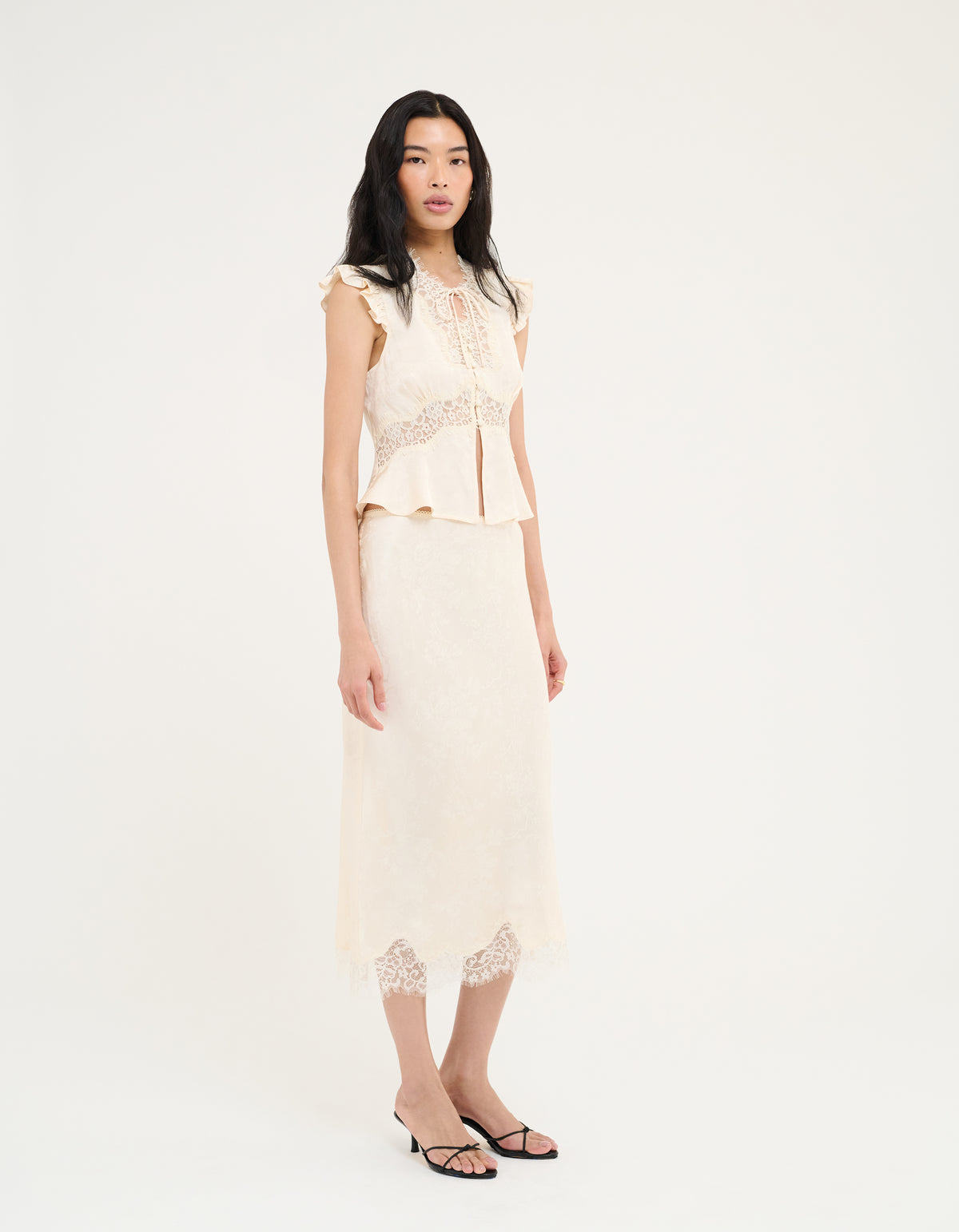 Wisteria Top | Ivory Jacquard