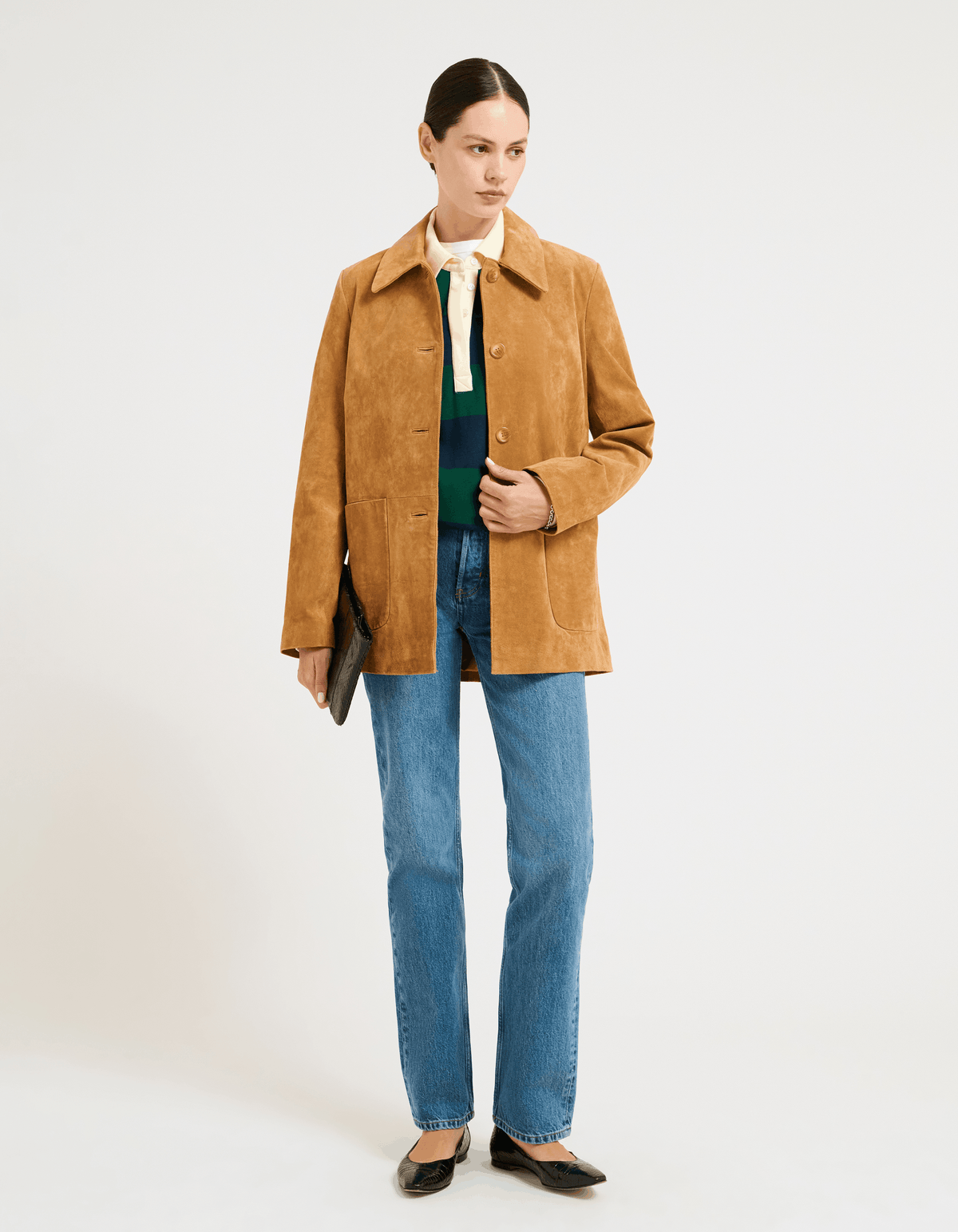 Genuine suede, Button up front Suede Jacket with Chore pockets, Boxy fit