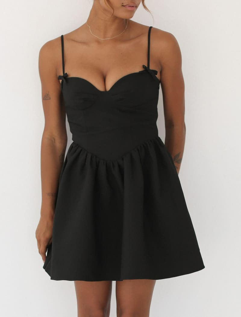 A Little Dream Mini Dress | Black - Mini Dress