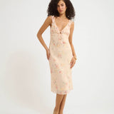 Butterfly Midi Dress Blush | Whisper Floral - Midi Dress