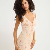 Butterfly Midi Dress Blush | Whisper Floral - Midi Dress