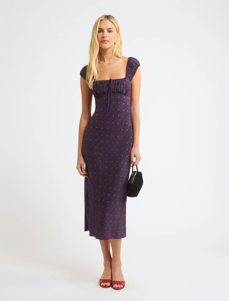Callaway Midi Dress Midnight Bloom