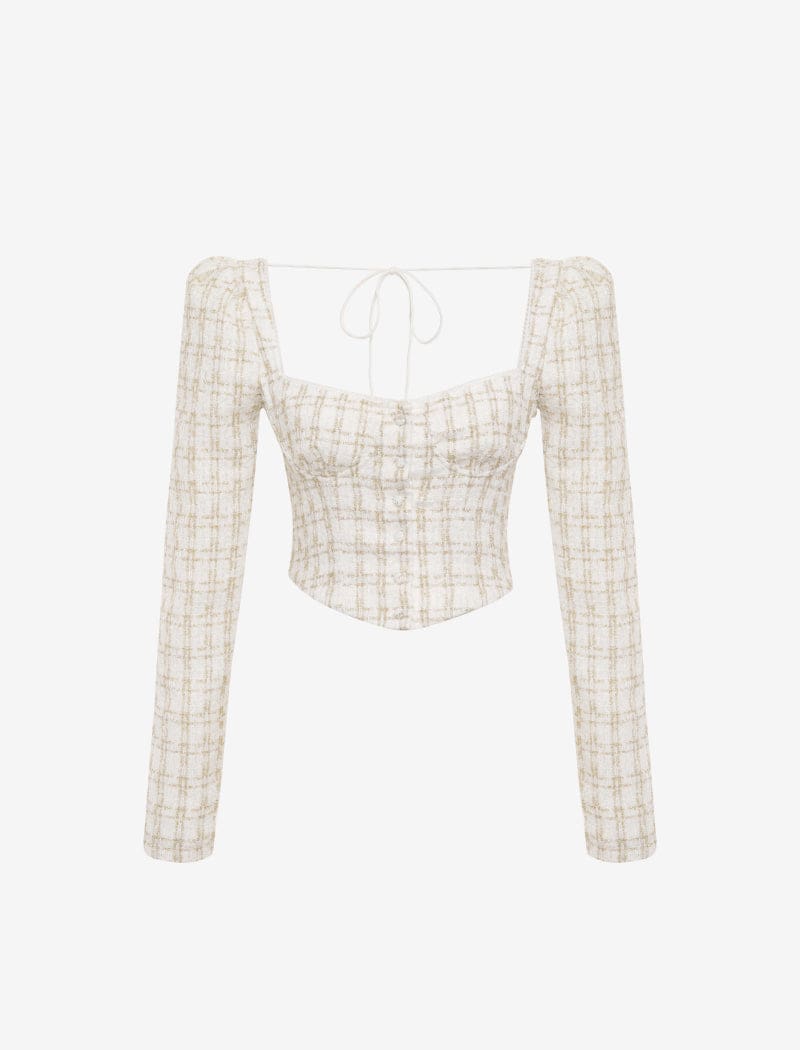 Charlotte Top | Pearl Shimmer Tweed - Bustiers and Corsets