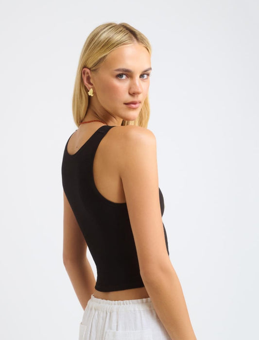 Classic Ribbed Tank | Black - Camis and Tanks