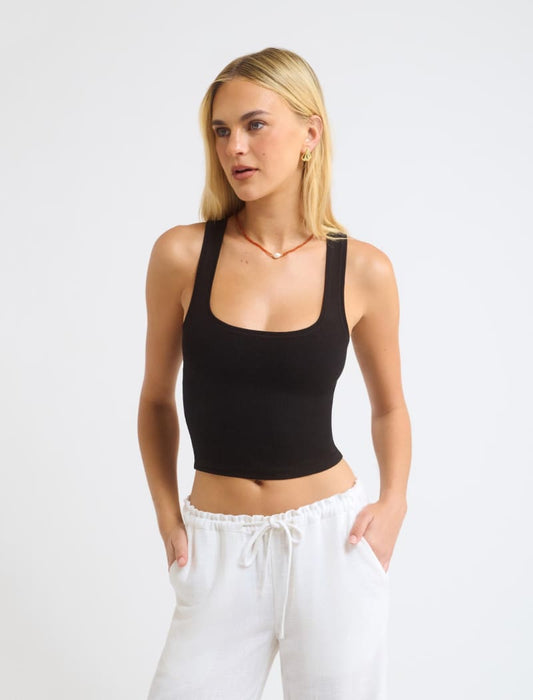 Classic Ribbed Tank | Black - Camis and Tanks