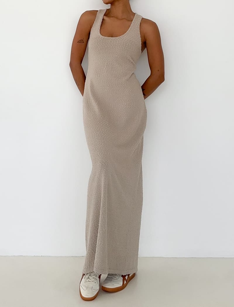 Cloud Nine Maxi Dress | Taupe - Maxi Dress