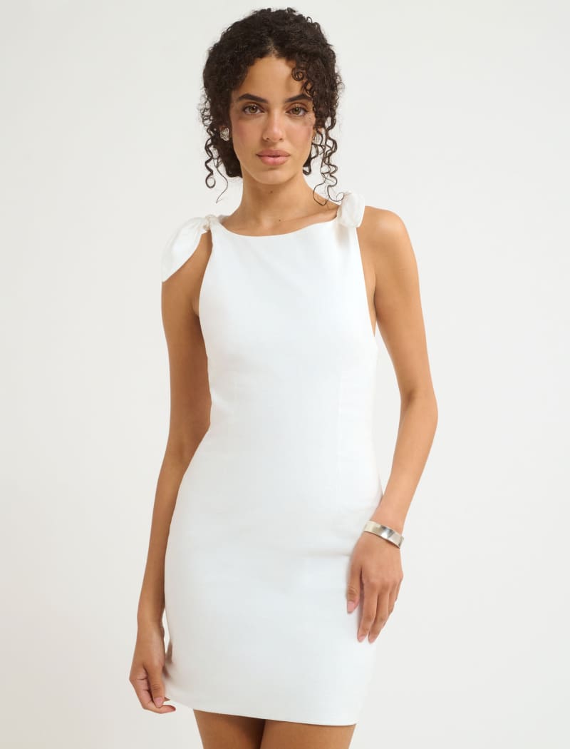 Coastal Mini Dress | White Linen - Mini Dress