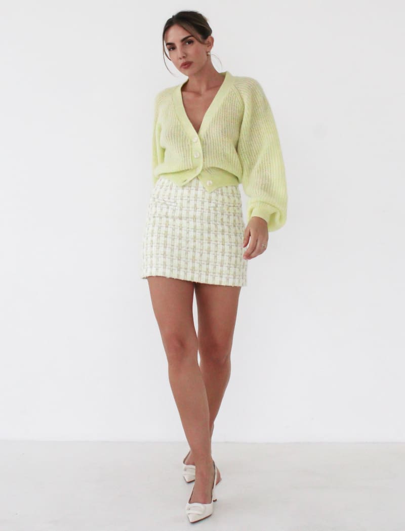 Coco Mini Skirt | Limon Shimmer Tweed