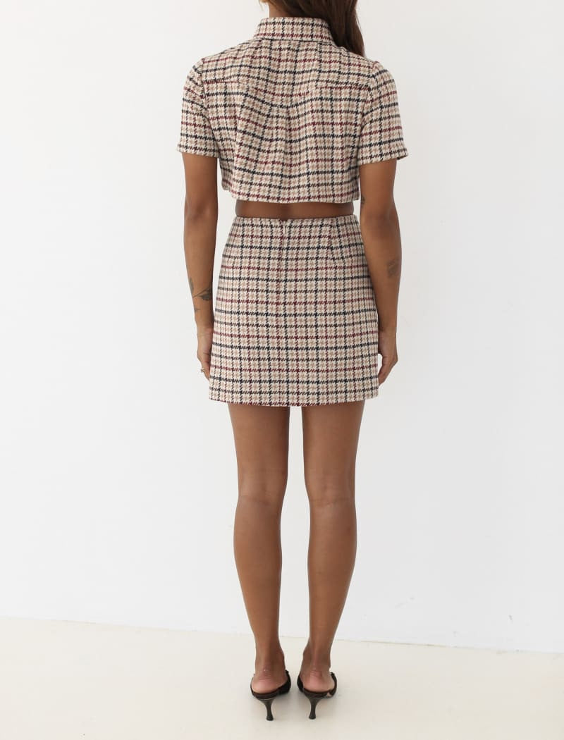 Coco Mini Skirt | Newbury Plaid Tweed - Mini Skirt