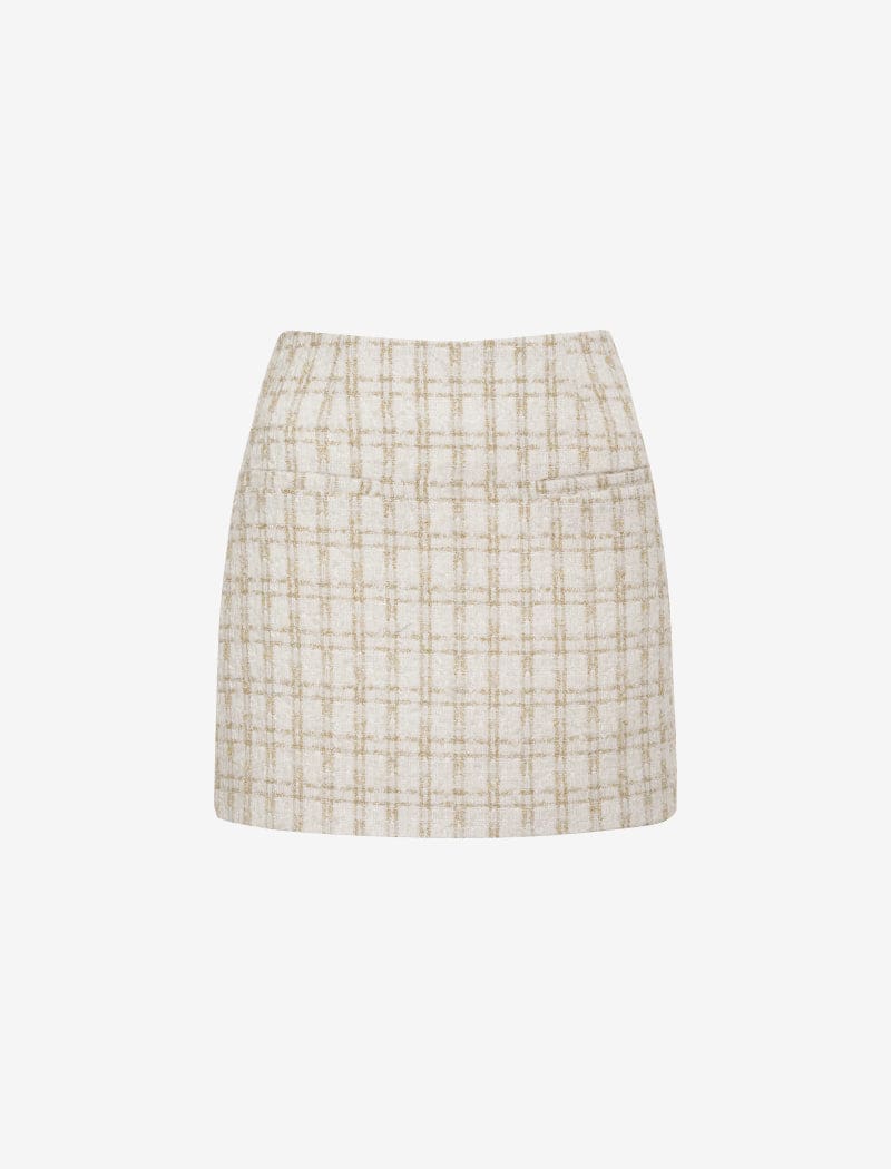 Coco Mini Skirt | Pearl Shimmer Tweed - Mini Skirt