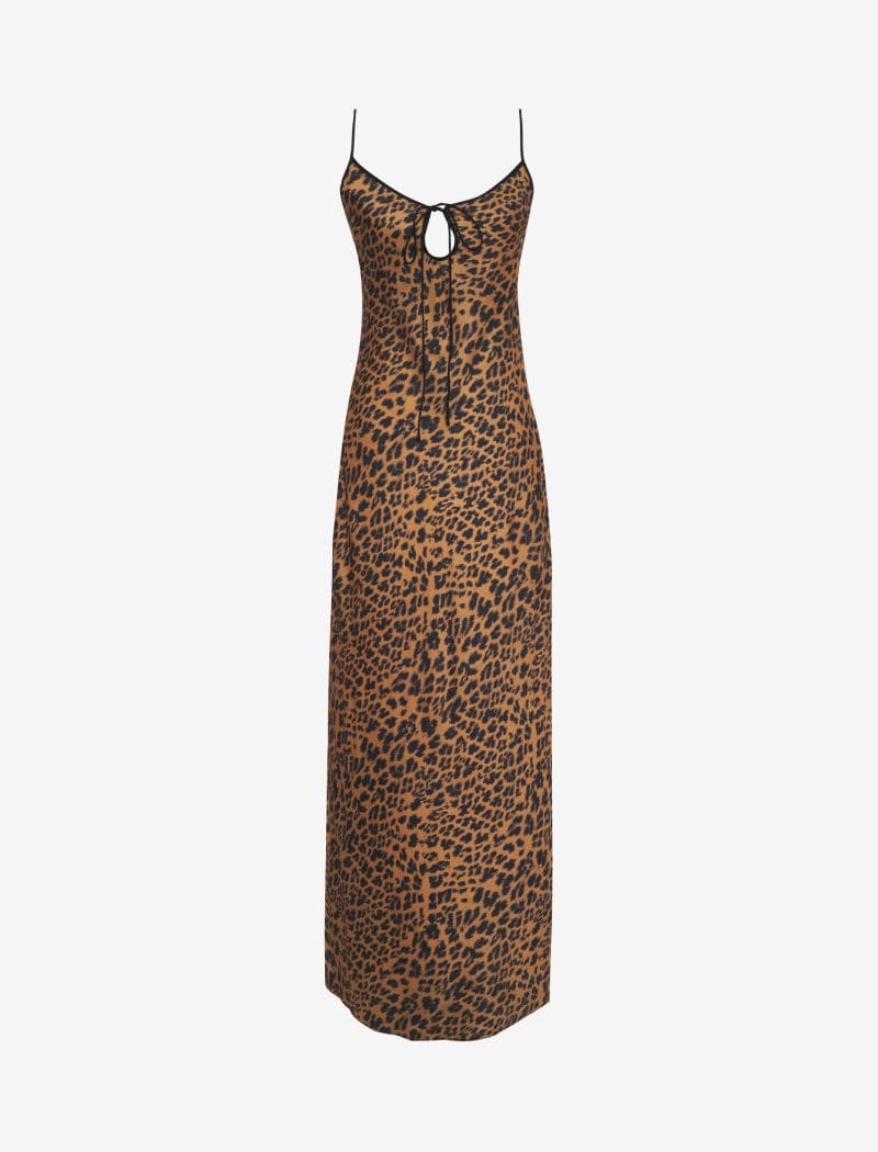 Slip Dress Leopard Silk Dress Silk Maxi Slip Dress :: Leopard