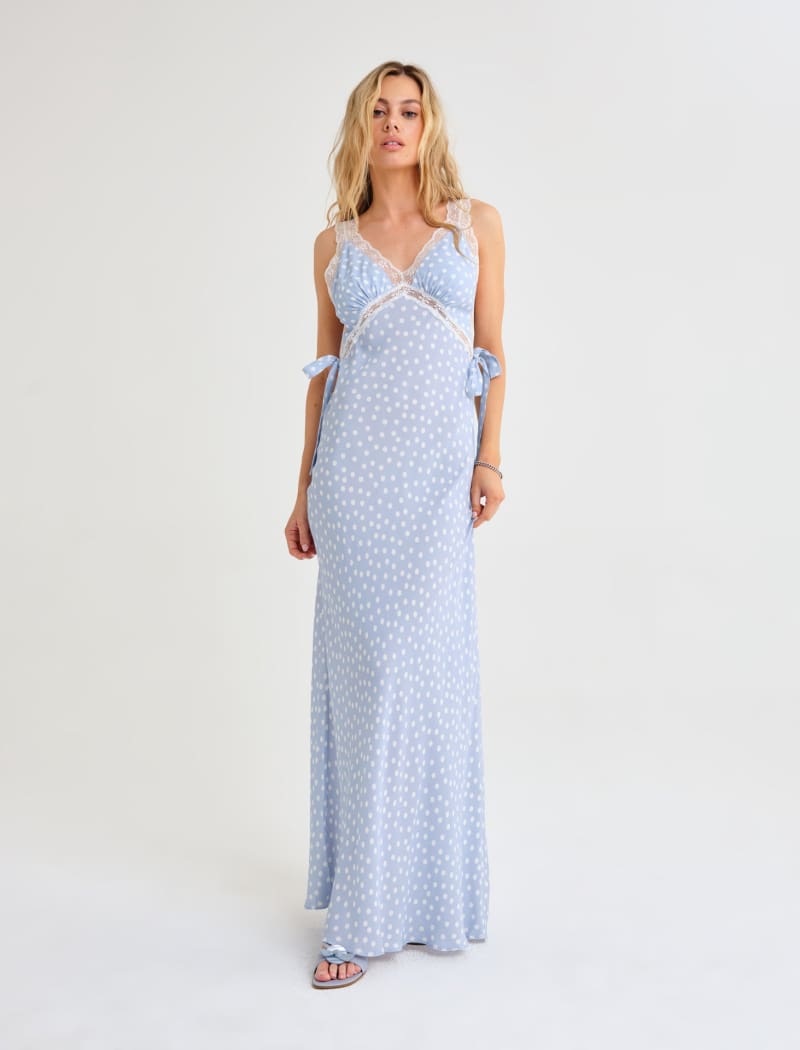 Dolly Midi Dress | Blue Ditsy Dot