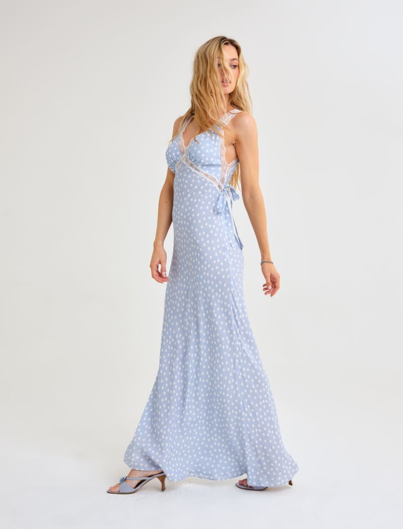 Dolly Midi Dress | Blue Ditsy Dot