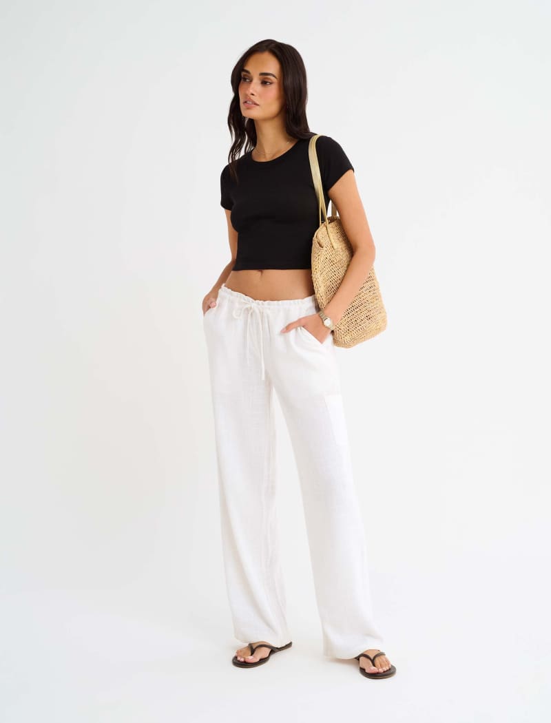 High Fidelity Pant | White Linen - Women's Bottoms | Shop Rumored – Rumored
