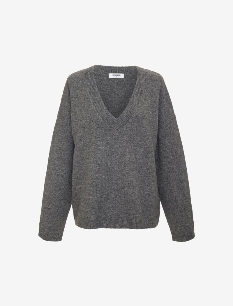 Hunter V-Neck Sweater | Charcoal - Knitwear