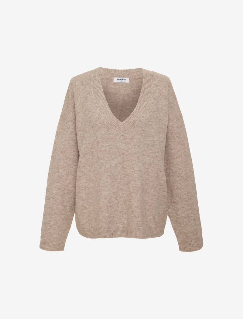 Hunter V-Neck Sweater | Oatmeal Heather - Knitwear