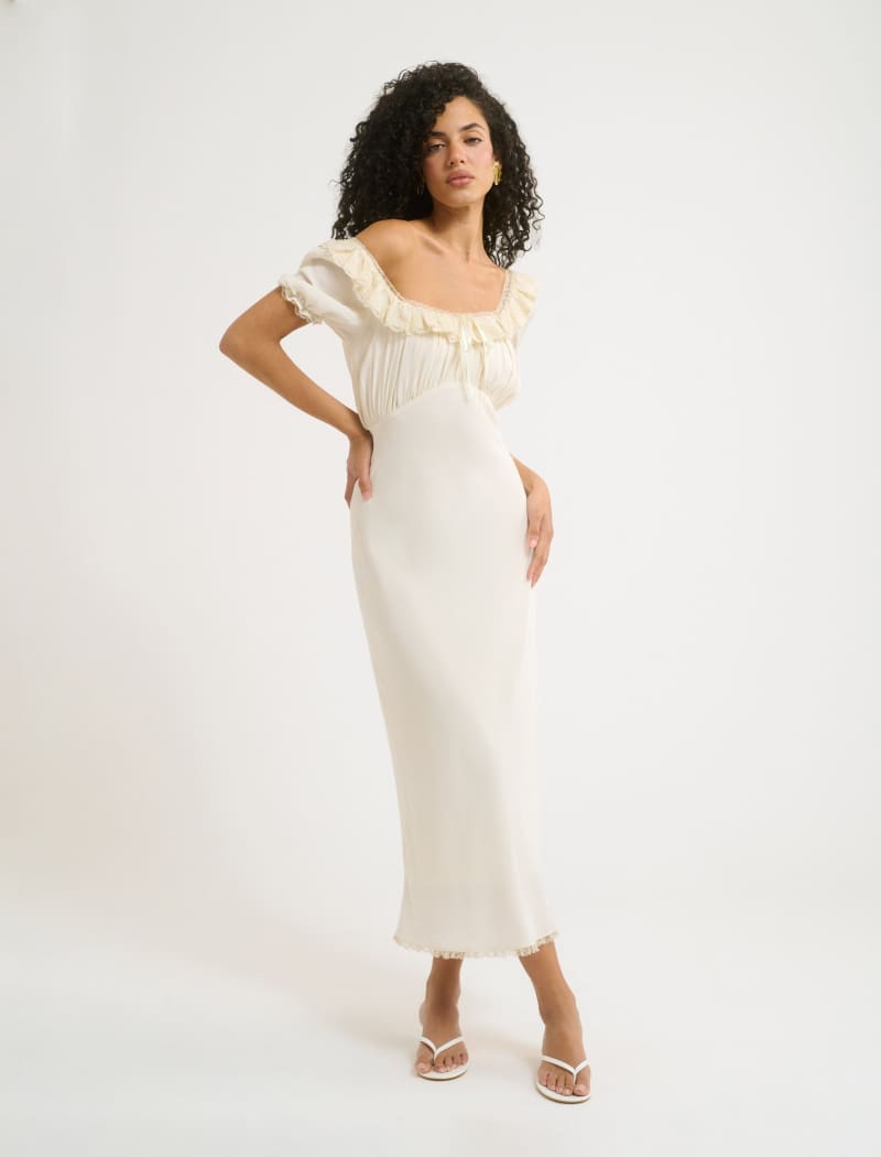 Little House Midi Dress | Cream - L Little House Midi Dress | Cream - L