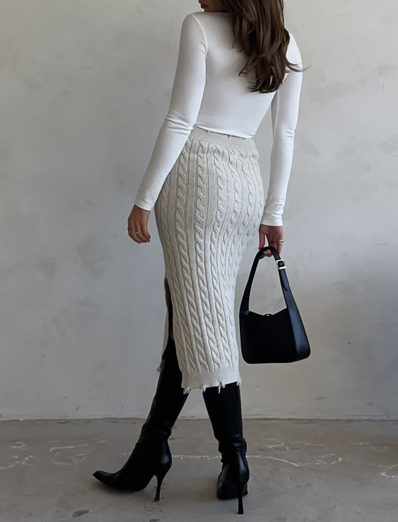 Lonely Hearts Midi Skirt | Moon Mist - Skirts