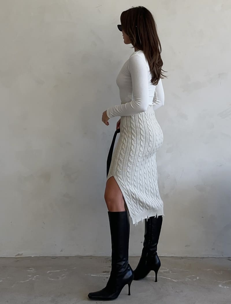 Lonely Hearts Midi Skirt | Moon Mist - Skirts