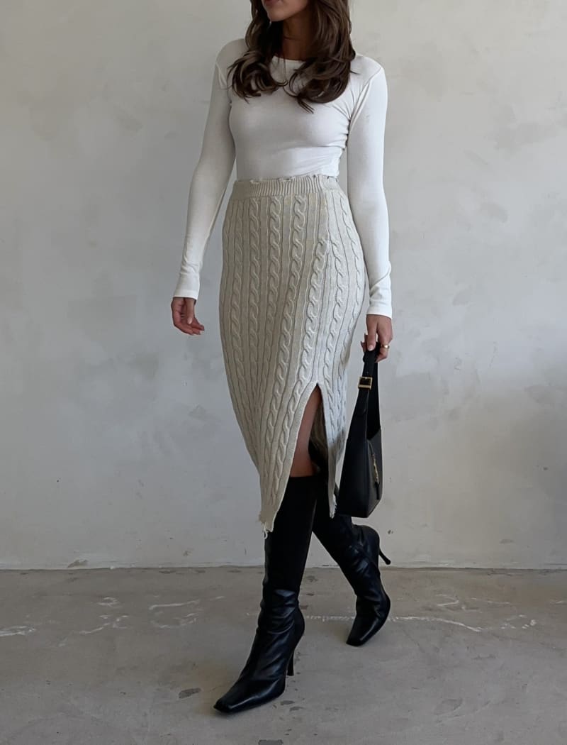 Lonely Hearts Midi Skirt | Moon Mist - Skirts