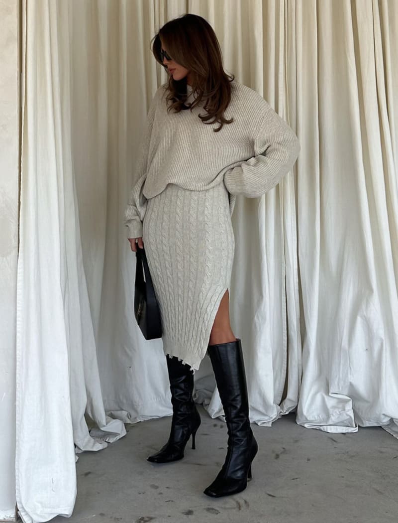 Lonely Hearts Midi Skirt | Moon Mist - Skirts