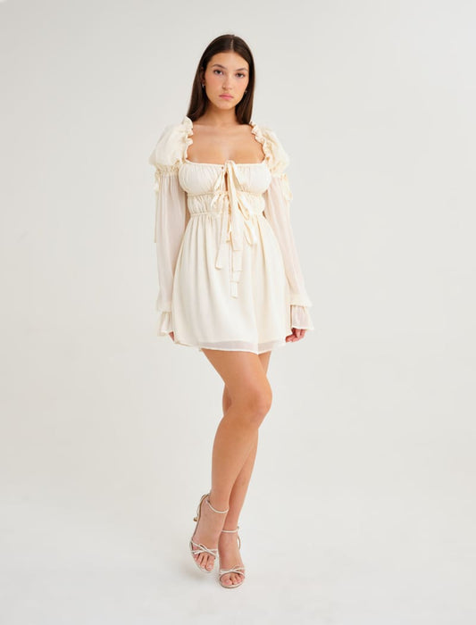 Macbeth Mini Dress | Cream - Mini Dress