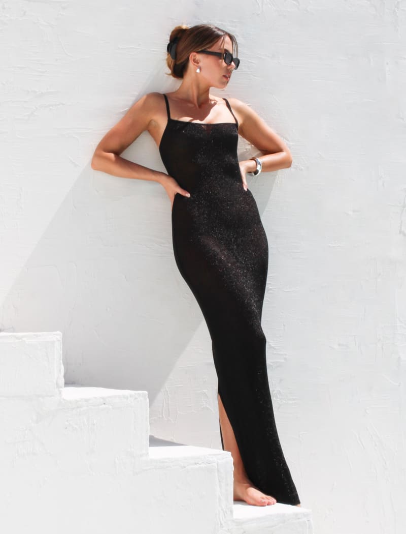 Mirage Maxi Dress | Black Shimmer