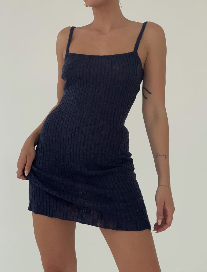 Night Moves Dress | Navy - Dresses