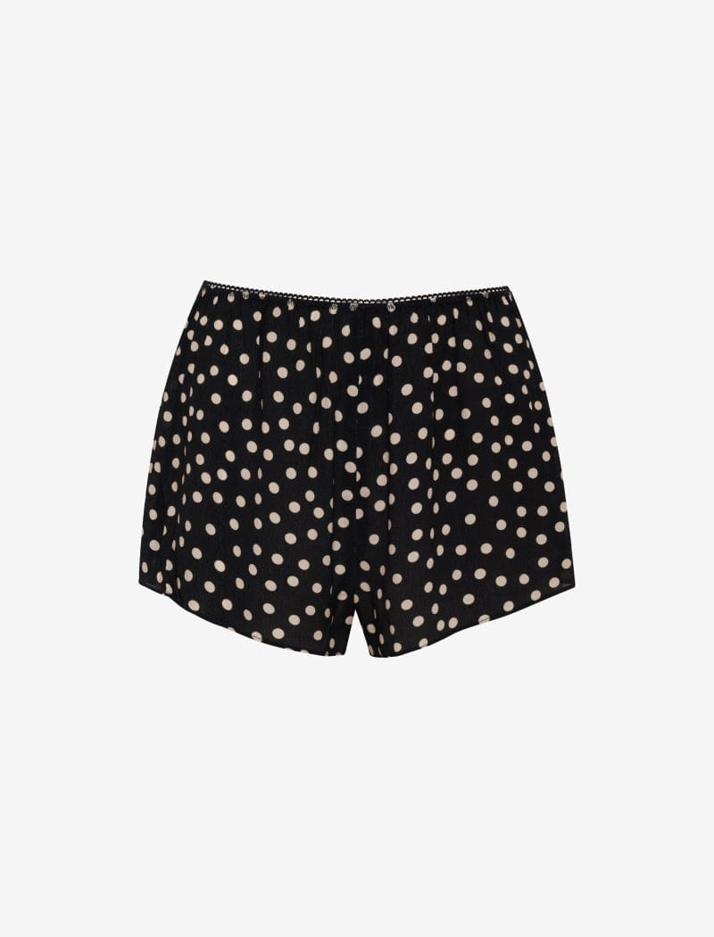 Nightie Shorts | Black Ditsy Dot