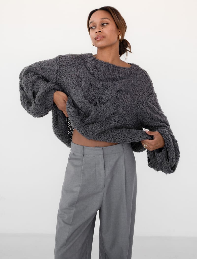 Nonna Sweater | Charcoal - Sweaters