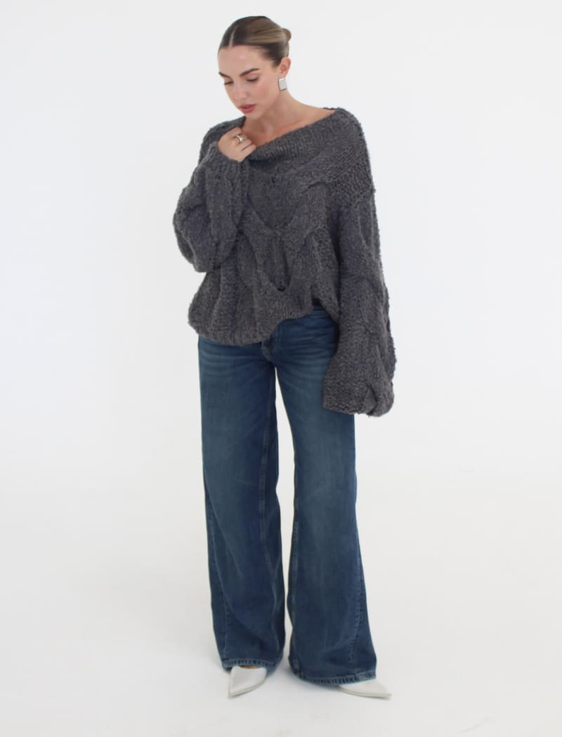 Nonna Sweater | Charcoal - Sweaters