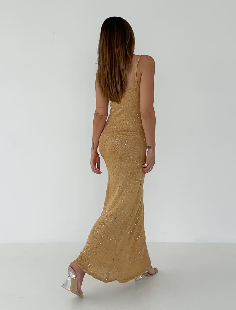 Palm Beach Maxi Dress | Gold Sequin - Dresses