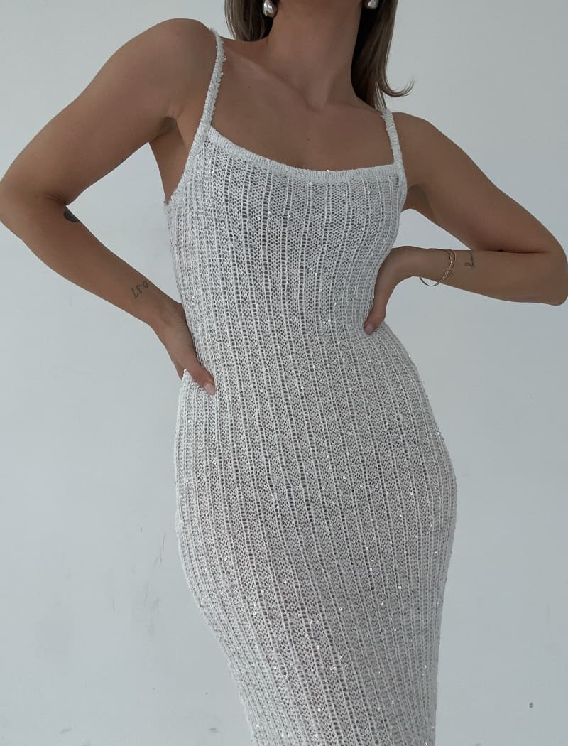 Palm Beach Maxi | White Shimmer - Dresses