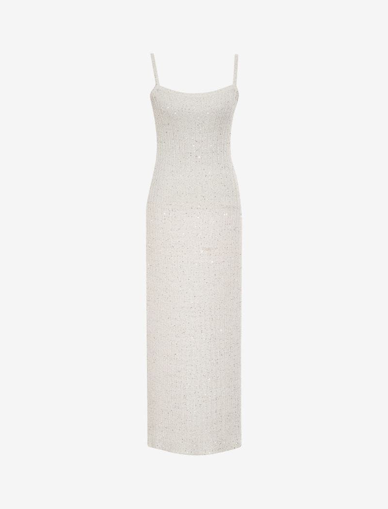 Palm Beach Maxi Dress | White Sequin - Maxi Dress