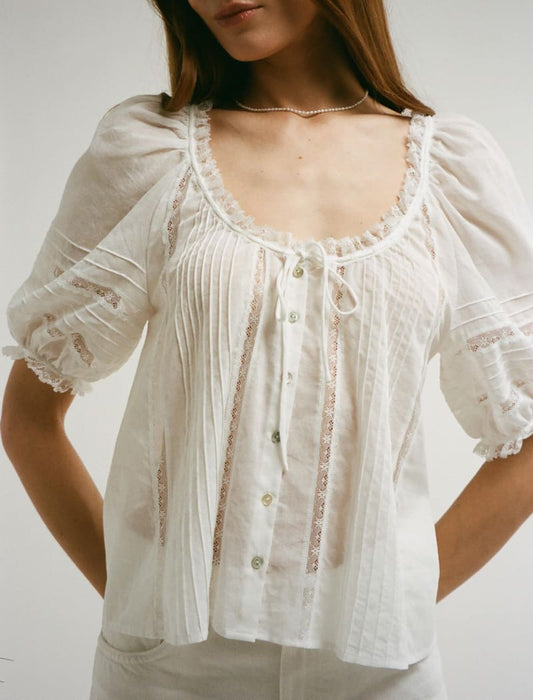 Prairie Top | White - Blouse