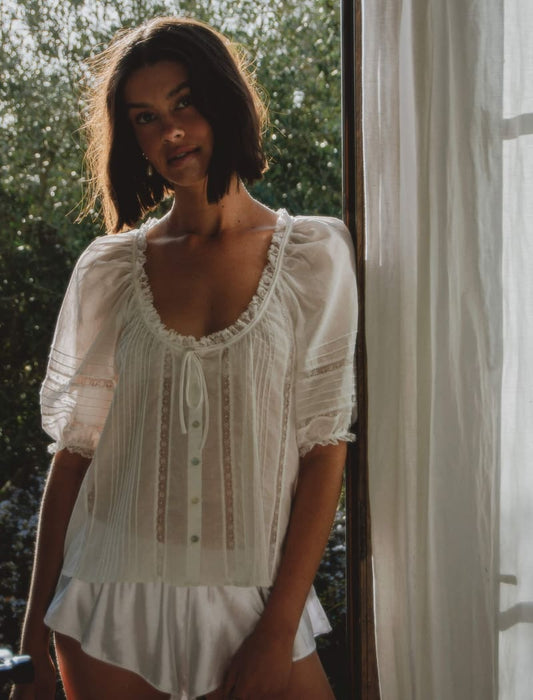 Prairie Top | White - Blouse